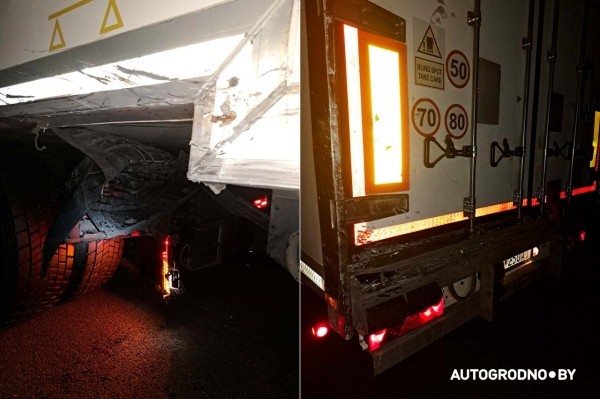 В семейный экипаж белорусских дальнобойщиков жестко врезался француз под Парижем